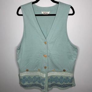 Vest Vintage 90s Nina piccolino Button Up Tank Shirt ONE SIZE